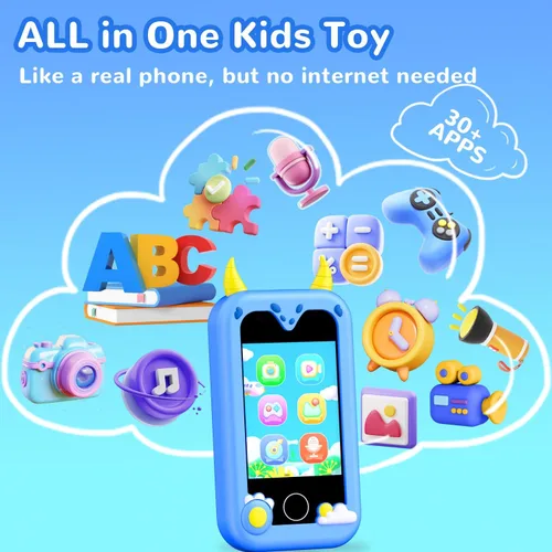 Miniatura 3 de Teléfono de juguete para niños, juguetes de teléfono inteligente con cámara dual - regalo de Navidad y cumpleaños para niños de 3 a 12 años