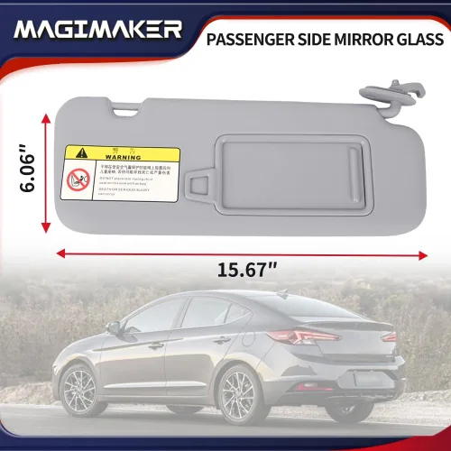Miniatura 5 de Parasol lateral del pasajero compatible con Hyundai Elantra AD 2016 2017 2018 2019 Reemplazar 85220-F0100TTX delantera derecha Parasol