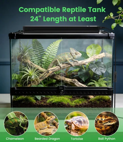 Miniatura 8 de Luz LED para reptiles T5 UVB de 12 W, luz UVA UVB de alto rendimiento para dragón barbudo, T5 10.0 UVB para reptiles (19.6 pulgadas)