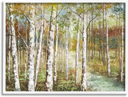 Miniatura 9 de Stupell Industries Hermosa pintura de arroyo de abedul de otoño, diseño de Nan