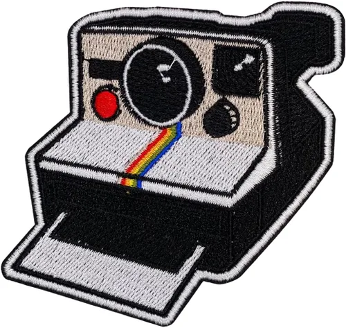EMBROBOF - Parche Polaroid vintage para planchar, 3.15 pulgadas, parches retro coloridos y geniales para cámara, parches vintage bordados para ropa