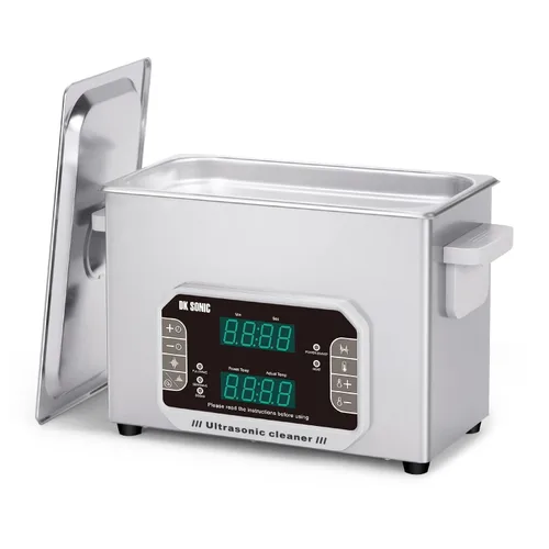 Miniatura 12 de DK SONIC Limpiador ultrasónico profesional de 3 L, 120 W, limpiador ultrasónico de joyería con temporizador, calentador y control táctil