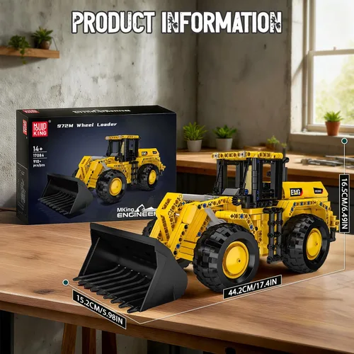 Miniatura 6 de Mould King 17084 - Juego de bloques de construcción para cargadora de ruedas, juguete de vehículo de ingeniería para construir, modelo de excavadora