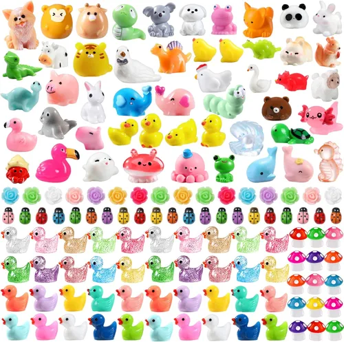 Miniatura 14 de DULEFUN 200 Piezas Patos Pequeños 10 Colores Figuras de Patitos Mini Patos de Resina Patos Pequeños de Plástico en Miniatura a Granel