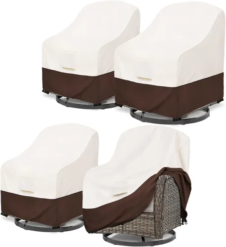 Miniatura 18 de Bitubi Funda otomana impermeable para patio, funda cuadrada resistente para muebles de mesa auxiliar para exteriores, tamaño 22 pulgadas de largo x