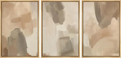 Miniatura 21 de SIGNFORD Impresión en Lienzo Enmarcado Conjunto de Arte de Pared Arte Abstracto Terroso en Tonos Marrón Profundo y Beige Arte Moderno Decorativo