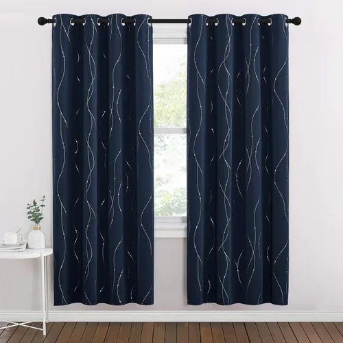 Miniatura 117 de NICETOWN Paneles de Cortinas Opacas para Dormitorio - Tratamiento de Ventanas con Aislamiento Térmico, Ojales Sólidos, Cortinas Opacas con Diseño