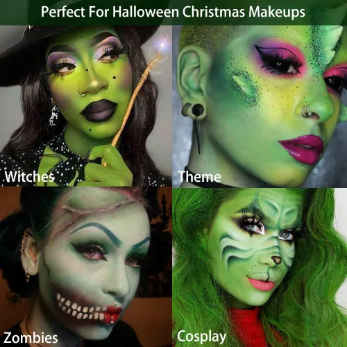 Miniatura 8 de Paleta de sombra de ojos verde de Afflano, sombra de ojos verde con purpurina altamente pigmentada, paletas de maquillaje verde esmeralda
