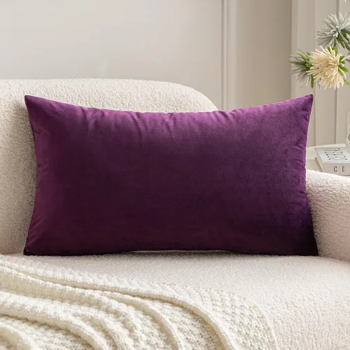 Miniatura 45 de MIULEE Funda de Almohada de Terciopelo Suave de Lujo Decorativa Funda de Cojín Decorativo Rectangular Individual para Sofá, Sillón, Dormitorio, Beige