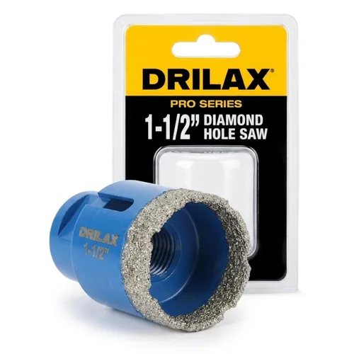 Drilax Sierra perforadora de diamante de 1-1/2 pulgadas para amoladora angular, rosca de 5/8"-11, hormigón de porcelana de cuarzo de granito de
