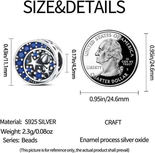 Miniatura 108 de Pandach Dijes colgantes de plata de ley 925 para pulseras y collares, dijes colgantes de Madonna con cuentas de girasol, joyería para mujer
