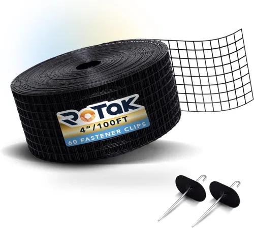 Miniatura 10 de ROTAK Critter Guard - Panel solar de 4 pulgadas x 100 pies - Malla de rollo de alambre recubierto de PVC negro galvanizado de ½ pulgada