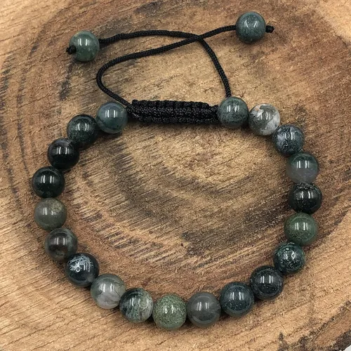 Miniatura 2 de AAA MUSS AGATE - Cuentas de cristal de piedras preciosas naturales para curación natural, unisex, pulseras de macramé ajustables de 0.315 in