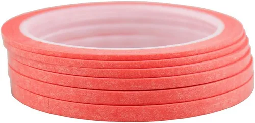 JINBING 6 Rollos de Cinta de Papel Washi para Arte de Uñas DIY, Dibujo, Creación de Patrones 2 mm, 2.5 mm, 3 mm, 4 mm, 5 mm, 6 mm x 25 m (Rosa)