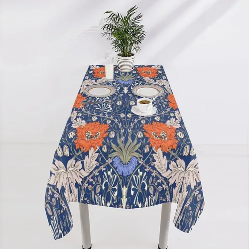 Miniatura 330 de Mantel Floral Retro de Pájaros, Diseño Original Bohemio William Morris Estampado Cubierta de Mesa para Hogar Picnic Fiesta Comedor Cocina William