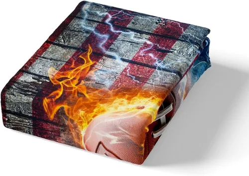 Miniatura 6 de Juego de funda de edredón para niños de fútbol americano, tamaño individual, juego de ropa de cama de fútbol de rugby de llama, decoración