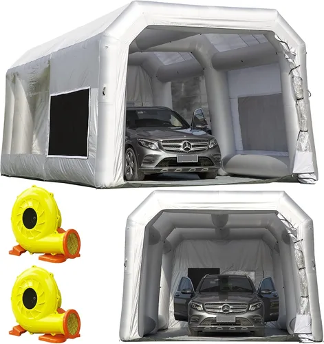Miniatura 11 de OZIS Cabina de Pintura Inflable de 10.8x8.2x7.2 Pies con Sistema de Filtro de Aire Cabina de Pulverización Portátil con Soplador para Pintura DIY