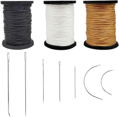 Miniatura 8 de Topus Kit de hilo de coser extra fuerte para reparación de tapicería y agujas de mano resistentes para el hogar, incluye 7 estilos de agujas