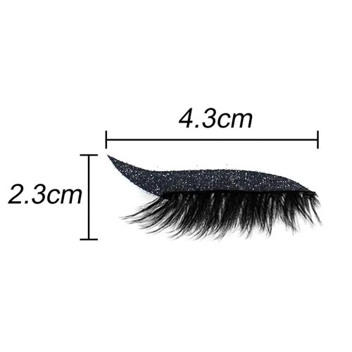 Miniatura 7 de Pestañas postizas, pestañas postizas de visón, juego de 4 pares/juego de calcomanías delineadoras de ojos, prácticas, fáciles de quitar, kit de Negro