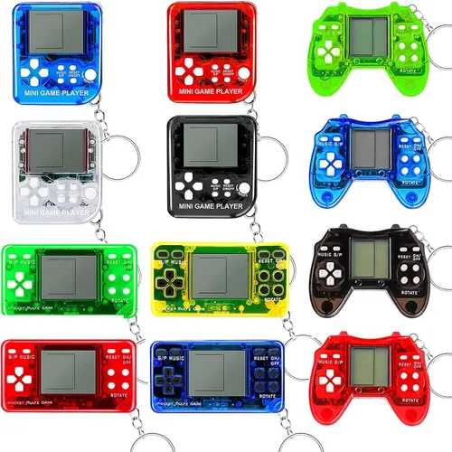 12 piezas de recuerdos de fiesta de videojuegos, llavero de videojuegos, suministros de fiesta de juegos de cumpleaños, bolsa de regalo, idea de