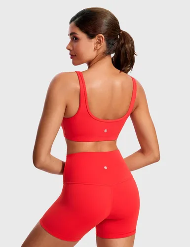 Miniatura 11 de CRZ YOGA Butterluxe - Mini brasier para mujer, cuello redondo, de bajo impacto, inalámbrico, deportivo, yoga, acolchado, para entrenamiento