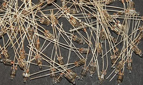 Miniatura 2 de 100 uds. Lámparas Redondas de Neón Rojo Miniatura 0.157 in Diámetro NE-2-0.5mA - Indicador de Luz de Señal de Neón