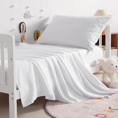 Miniatura 15 de NTBAY Juego de sábanas para niños pequeños, juego de sábanas de microfibra para cuna, sábana encimera, sábana bajera, funda de almohada, ropa
