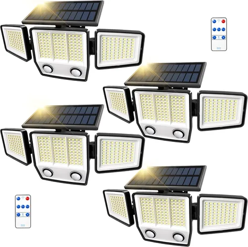 Miniatura 13 de MDCMDCM Luces solares para exteriores con sensor de movimiento, impermeables, 3000 lúmenes, 3 modos, luces de seguridad para exteriores, iluminación