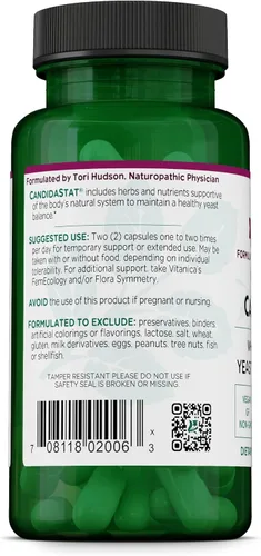 Miniatura 3 de Vitanica Candidastat, Apoyo Equilibrado, Vegano, 60 Cápsulas