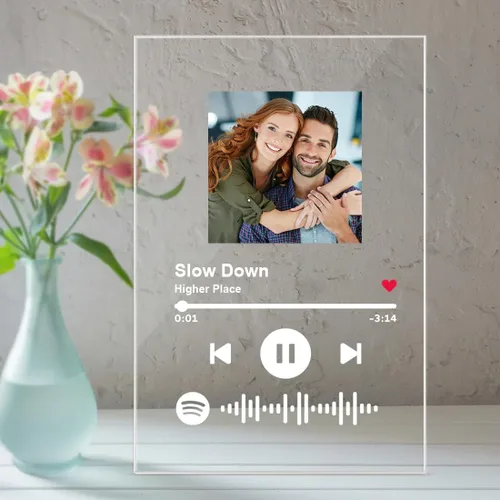 Miniatura 2 de Placa personalizada de Spotify con fotos personalizadas, regalos con fotos para novio, novia, placa de música personalizada de Spotify con regalos