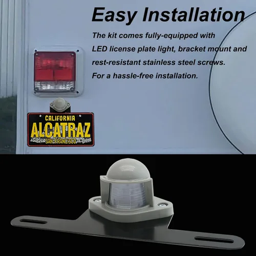 Miniatura 4 de Luz de matrícula LED [+Montaje con soporte] Lámpara de placa de número Luz de remolque Impermeable 12V/24V DC Luces de etiqueta de matrícula