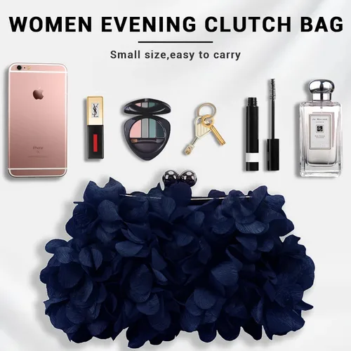 Miniatura 2 de JAMBHALA Bolsos de mano de noche con apliques florales, pequeños monederos de embrague para mujer