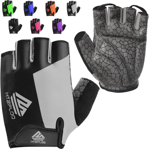 HTZPLOO Guantes de bicicleta guantes de ciclismo guantes de ciclismo de medio dedo guantes de bicicleta para hombres y mujeres con almohadilla