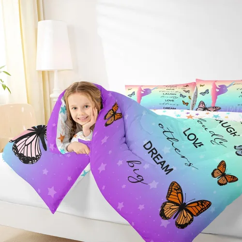 Miniatura 98 de Erosebridal Juego de ropa de cama de princesa de ballet, tamaño Queen, juego de edredón de 3 piezas para niñas bailarinas de ballet, lindo juego
