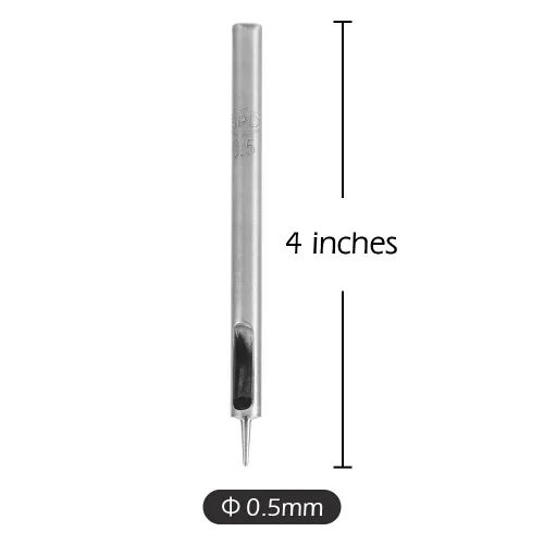 Miniatura 2 de WUTA Juego de perforadores SPC de 0.020 in de acero hueco perforador de cuero para correa de reloj