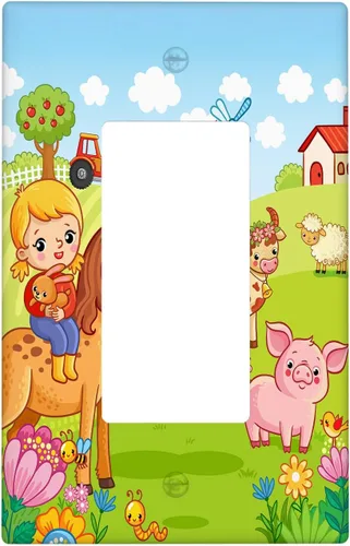 Miniatura 14 de Arctic Animals - Placa de interruptor de luz de 1 banda, lindo sello de dibujos animados, pingüino, oso polar, placa de pared individual basculante
