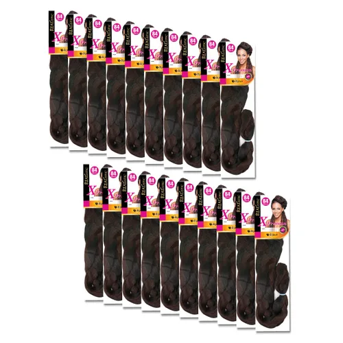 Miniatura 63 de Realistic Trenza original X-Pression 84 pulgadas 100% Kanekalon (paquete de 3, 1) M-61XPRES84