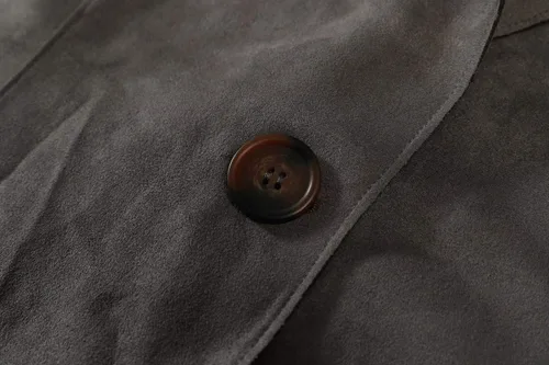 Miniatura 5 de Charis Allure Chaleco largo de gamuza sin mangas para mujer, con solapa y parte delantera abierta