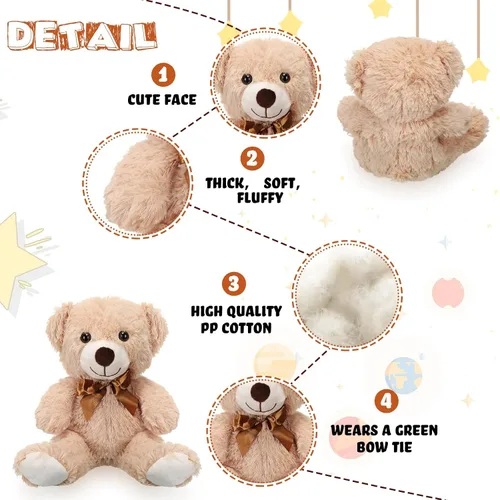 Miniatura 4 de Zhanmai Paquete de 9 lindos animales de peluche de osos de 14 pulgadas a granel para regalo de San Valentín, graduación, baby shower, fiesta