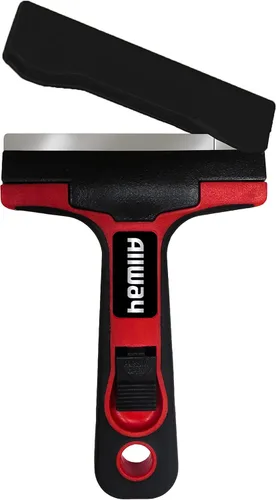ALLWAY GTS-G Rascador de vidrio y azulejos de agarre suave con protector de hoja a presión, 4 pulgadas