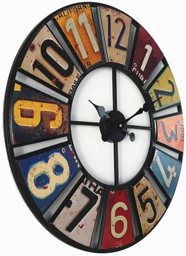 Reloj de pared grande decorativo de metal, reloj vintage europeo de granja, reloj decorativo, decoración moderna para el hogar, cocina, cafetería,