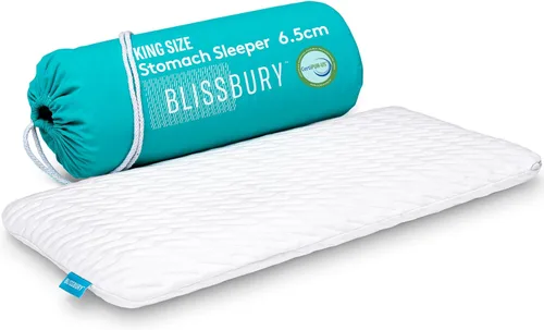 Miniatura 17 de BLISSBURY Almohada para dormir boca abajo - Almohada delgada de espuma viscoelástica para quienes duermen boca abajo Almohada ultra delgada