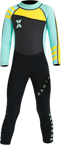 Miniatura 24 de DIVE & SAIL Traje de neopreno de 0.098 in para niños, manga larga, protección UV, traje de baño térmico