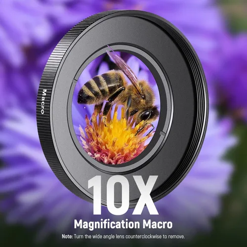 Miniatura 5 de NEEWER Lente gran angular HD de 40.5mm compatible con Sony ZV-1F ZV-E10 A5000 A6000, lente adicional gran angular de 2 en 1 de 18mm & macro 10x