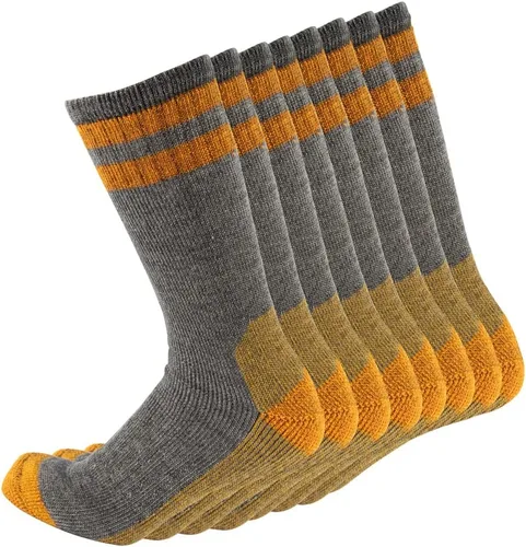 CEREBRO Calcetines de lana merino para hombre, calcetines acolchados a media pantorrilla, que absorben la humedad, calcetines de senderismo para