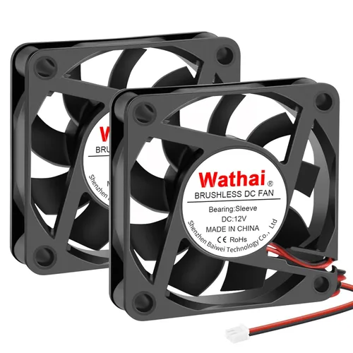 Wathai Ventilador de enfriamiento de escape DC 2.362 in x 2.362 in x 0.591 in 12V 2Pin Ventilador de enfriamiento sin escobillas