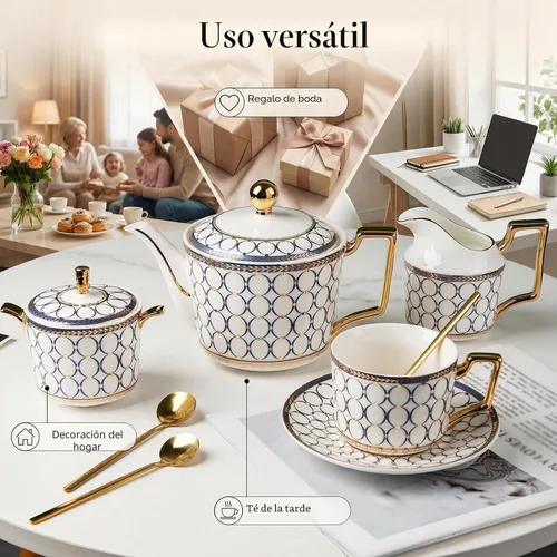 Miniatura 5 de Juego de taza y platillo de estilo europeo, 7 oz (aproximadamente 7.00 oz) de porcelana de hueso exquisita taza de té y platillo de platino