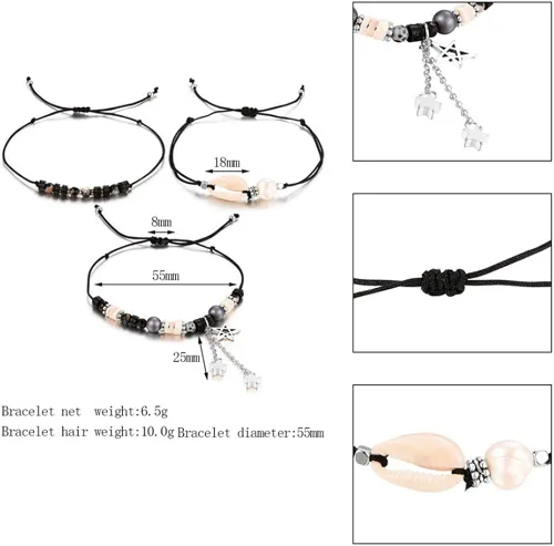 Miniatura 3 de JOYA GIFT Handmade Adjustable Wrap Bracelet Bohemian String Braided Beads Anklets Gifts for Women Girls
