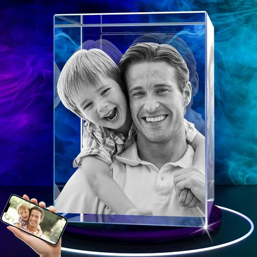 Miniatura 13 de Regalos de cumpleaños personalizados con foto de cristal 3D, regalos de cumpleaños para ella, él, mamá, mujeres, parejas, cristal grabado con láser