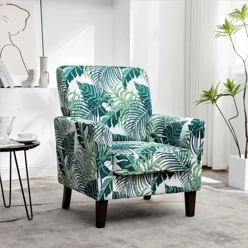 Container Furniture Direct Silla con brazo de acento contemporáneo con marco de madera de abedul y tapicería de terciopelo, sillón para decoración